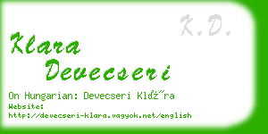 klara devecseri business card